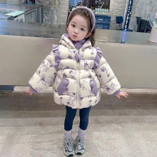 2025女童外套棉沃冬装宝宝洋气加厚棉衣新款公主加绒儿童冬季棉服
