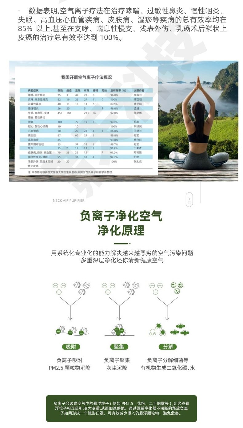 Desktop air purifier, portable neck-hanging mini negative ion purifier for home and car use, mini oxygen bar, others