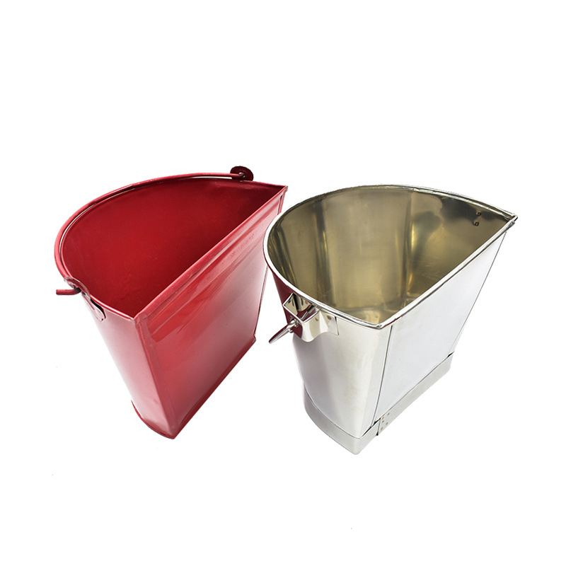 Cubo de arena/semi-círculo de acero inoxidable para incendios, pintado, grande, grueso