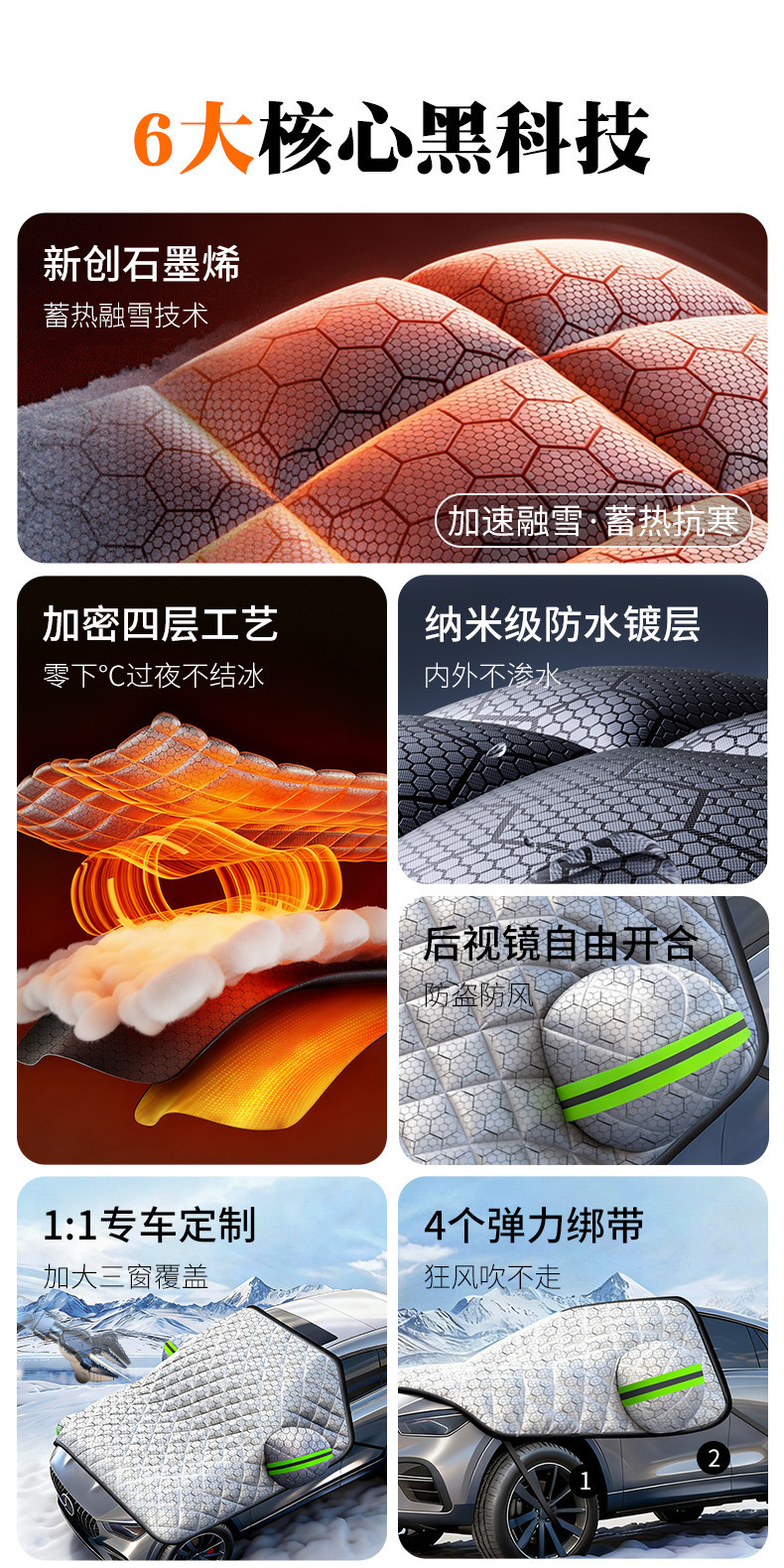 Car Front Windshield Anti-Freeze Cover, Snow Protection, Snow Protection Windshield Cover, Car Window Cover, Car Cover, Thickeneded in Winter