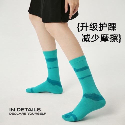 ZYZ original design women's socks autumn simple style blue line polka dot mid-calf socks combed cotton socks for women