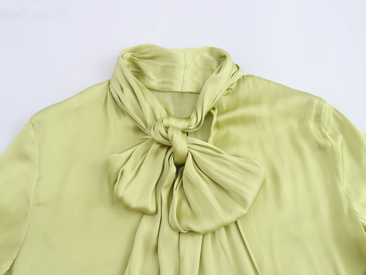 Dameskleding 2024 herfst en winter nieuwe stijl stijlvolle strik decoratie lange mouwen shirt_voghion.com