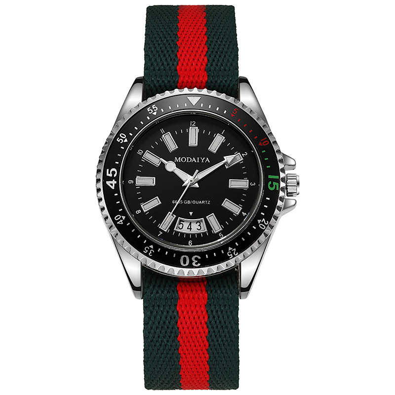 Wholesale AliExpress Watch Men's New Canvas Belt Men's Quartz Sports Casual Watch Men's Watch Foreign Trade Watch Calendar