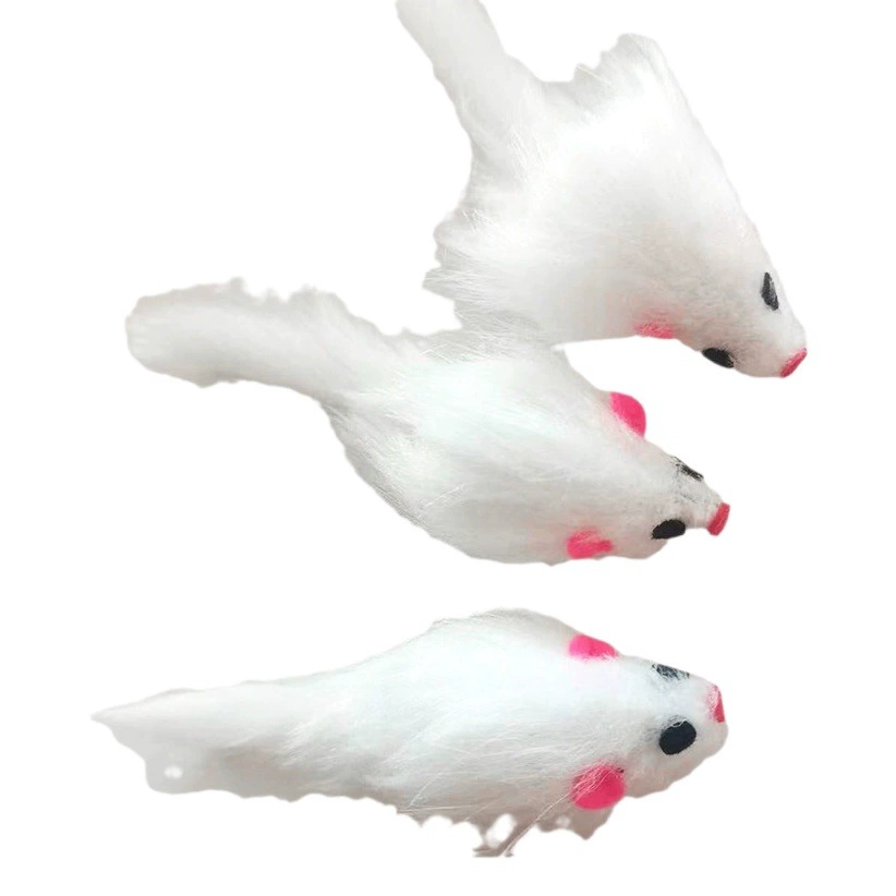 Игрушка для кошек от производителя: плюшевая мышь однотонная, реалистичная игрушка-дразнилка для кошек, имитация мыши со встроенным пищалкой.