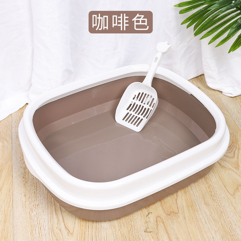 简约椭圆形猫砂盆超大号现货批发 幼猫专用防外溅砂半封闭猫屎盆|undefined