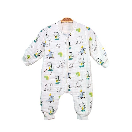 High-density pure cotton 6-layer gauze split-leg sleeping bag cloak children's anti-kick quilt crawler pajamas 3 sizes