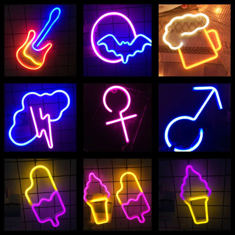 LED new cross-border neon light Popsicle ice cream modeling light decorative light headphones ins room atmosphere light manufacturers