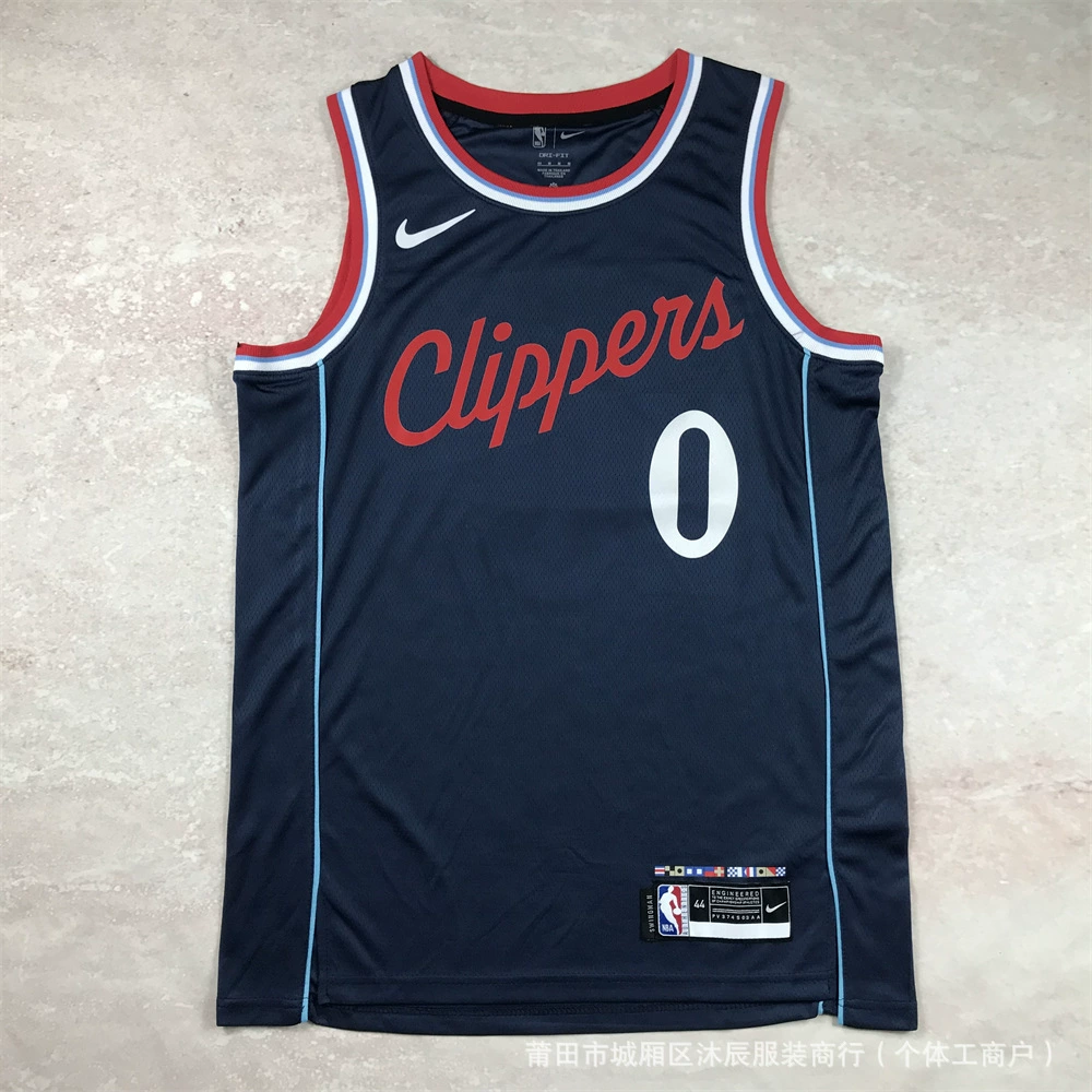 Горячее прессование американская баскетбольная форма Knicks Timberwolves Lakers Clippers Edwards Westbrook Russell спортивная майка