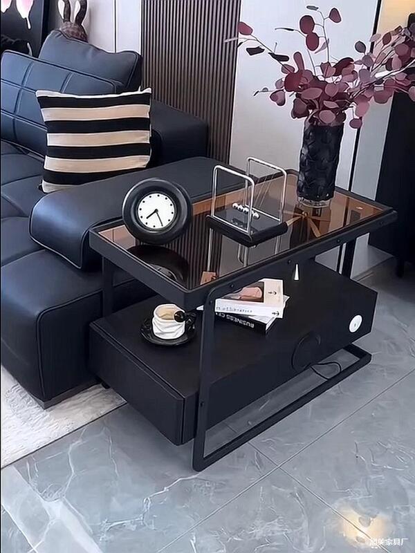 Factory Direct Light Luxury Modern Sofa Side Cabinet Italian Minimalist High-End Living Room Mobile Side Coffee Table Tea Corner