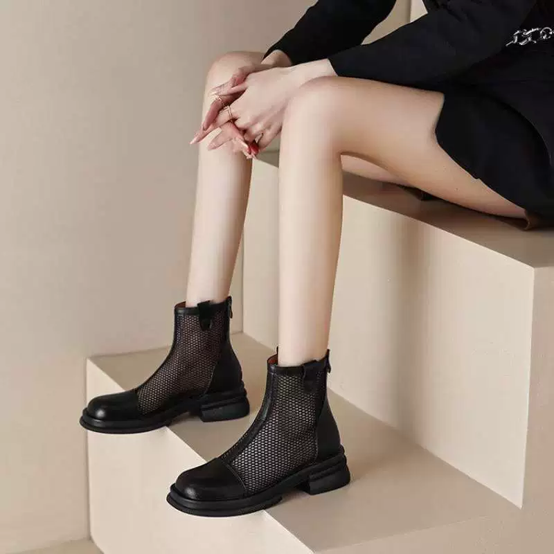 Martens, mesh summer thin breathable low boots, 2025 years