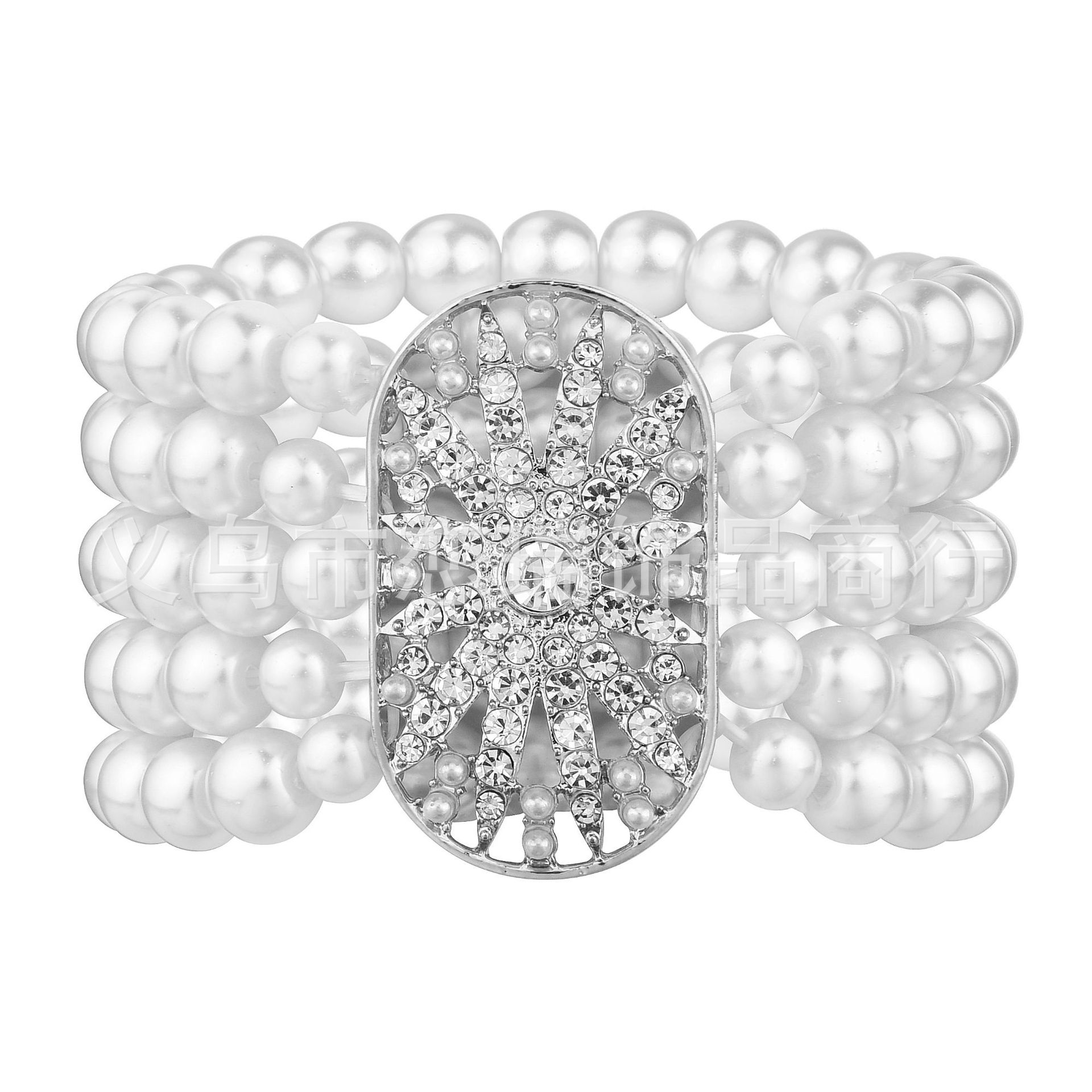 1920s cinco filas de pulseras de perlas cristal transfronterizas Europa y América damas baile de familia accesorios de ropa de fiesta en stock
