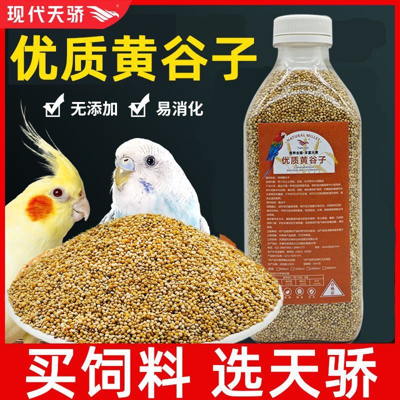带壳小米黄雀鸟粮小宠新粮虎皮鹦鹉饲料鸟食玄凤谷子牡丹粮食文鸟