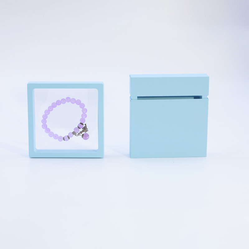 Caja de cajón de papel exterior multicolor extraída Caja de suspensión de almacenamiento Anillo de embalaje de red Caja de joyería de cristal antioxidante