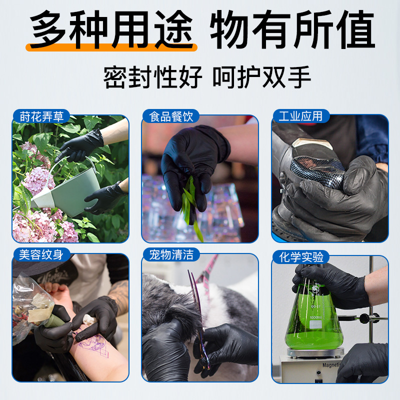 Guantes de nitrilo desechables K88 gruesos duraderos de grado alimenticio de cocina de catering protección industrial doméstica