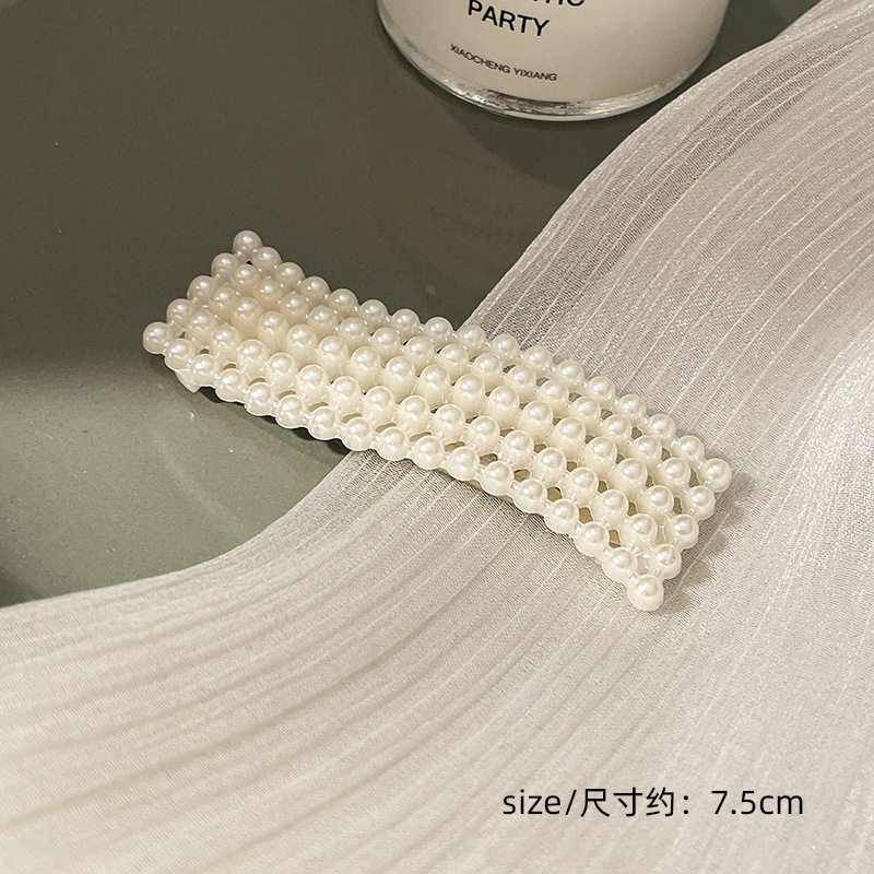 Perla imitación de cabello de perla frente de pelo de borde rotura clipbb clip red rojo tarjeta de cabello 2025 nuevo toque de clip