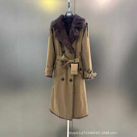 2025秋冬新款精致优雅气质时尚显瘦收腰翻领洋气百搭双面穿风衣