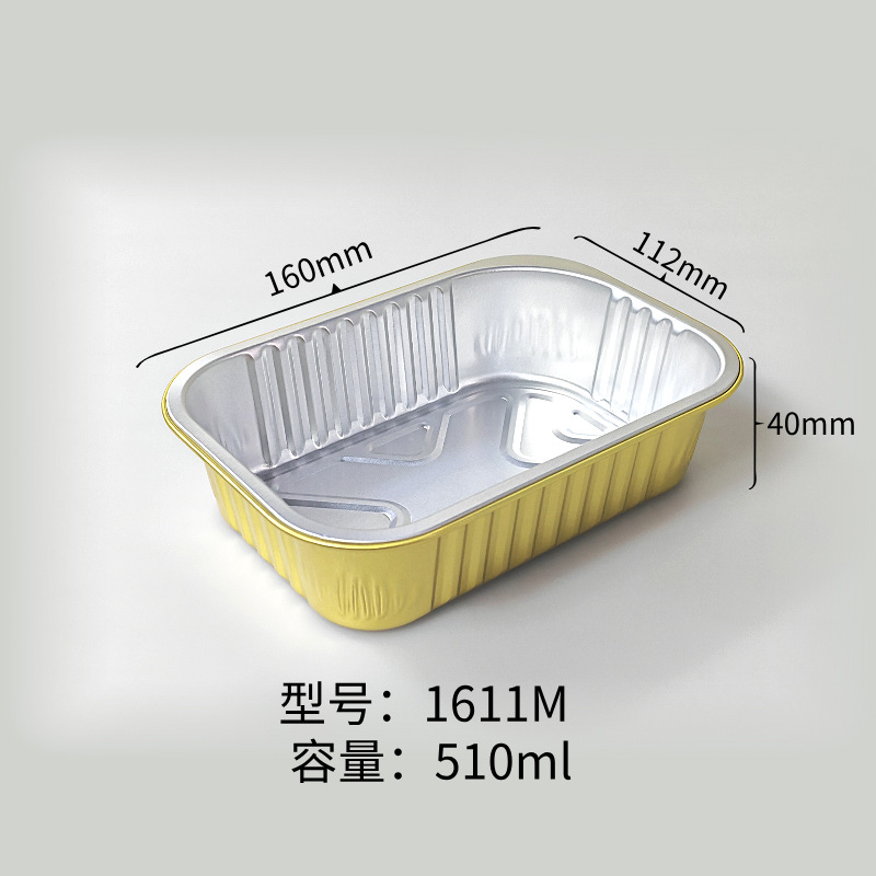 Caja de papel de aluminio de oro aislamiento caja de embalaje de alimentos cubiertos para llevar caja de embalaje de comida barbacoa
