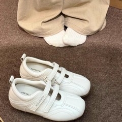 内增高魔术贴镂空运动玛丽珍鞋女鞋夏款百搭休闲德训鞋