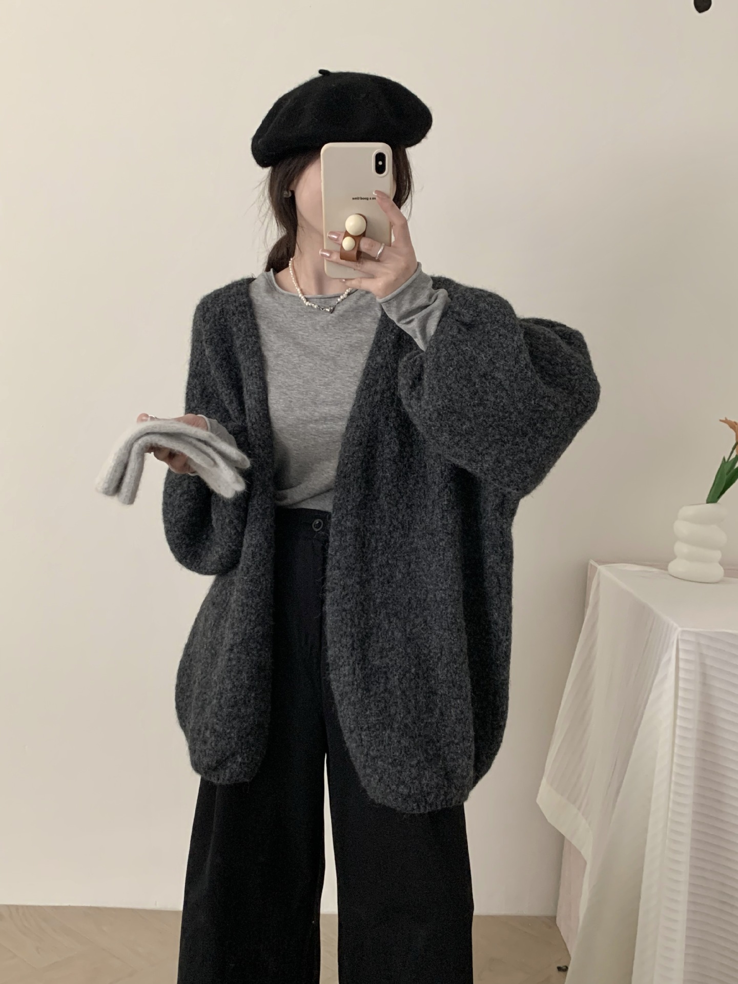 24 invierno Puyuan otoño y invierno 2024 nuevo estilo coreano suéter pegajoso suave
