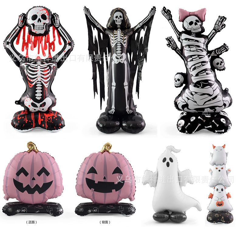 Cross-Border Halloween Balloon Standing Skeleton Halloween Decoration Ghost Pumpkin Balloon Set Party Decoration Ornaments Cross-Border Halloween Balloon Standing Skeleton Halloween Decoration Ghost Pumpkin Balloon Set Party Decoration Ornaments