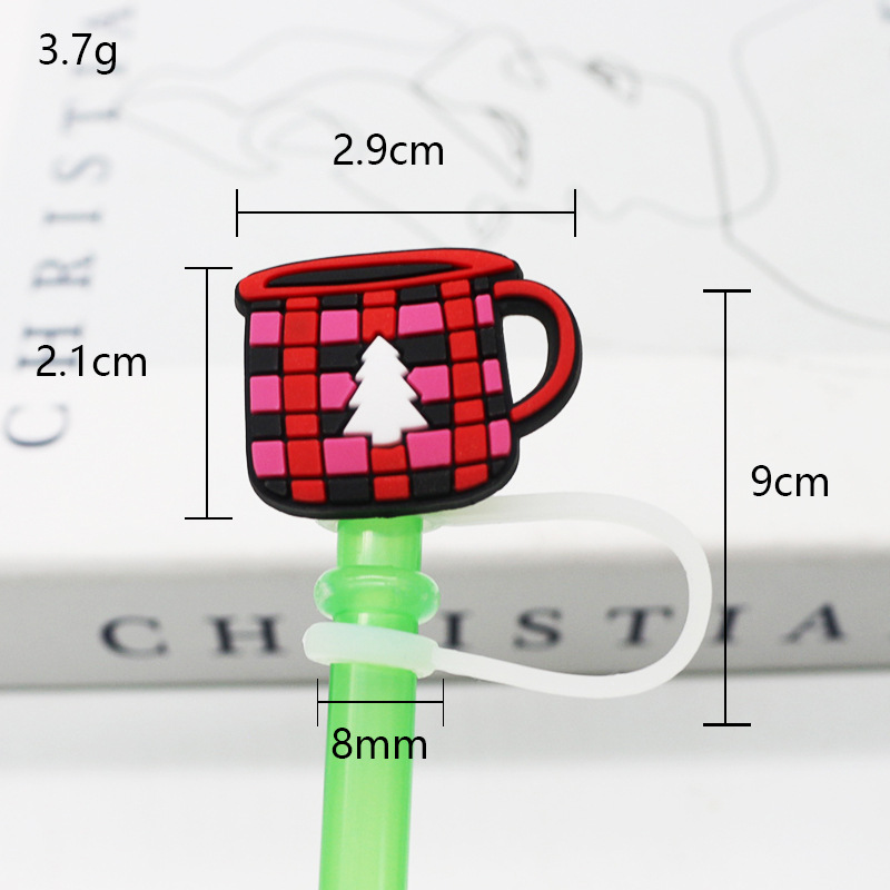 Tapa de paja Spot 7-8mm silicona linda mini muñeca parche tapón a prueba de polvo decoración de pajitas tapón a prueba de polvo