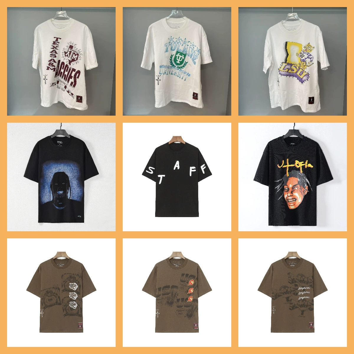 2024 весна и лето новые футболки T.S утопия ретро с короткими рукавами для мужчин и женщин