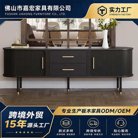 现代简约轻奢豪华实木电视柜客厅家用小户型中世纪风格落地柜家具