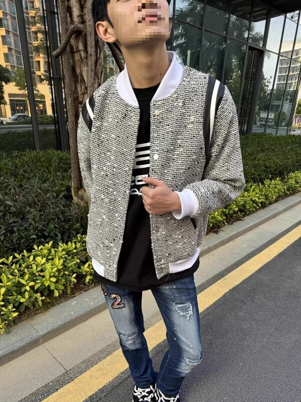 2025新款满天星高级香风棒球服外套复古情侣宽松休闲轻奢夹克|undefined