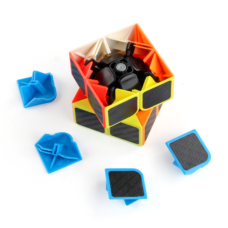 Nueva Ciencia Educativa y educación con primavera suave de segundo orden Cubo de Rubik suave rotación suave fibra de carbono de color sólido orden positivo caja de cubo de Rubik