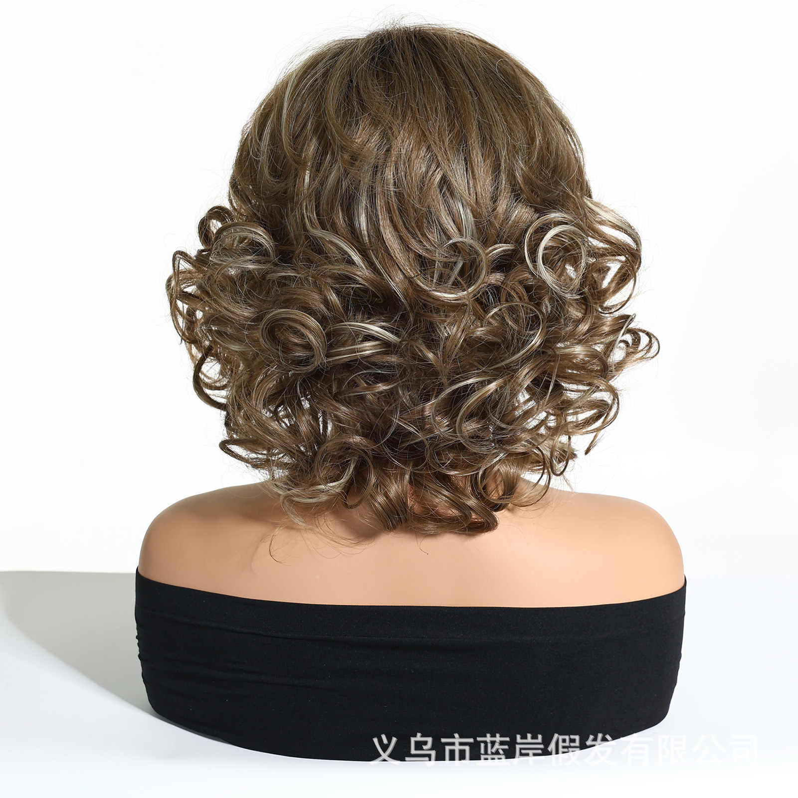 Moda europea y americana madres de mediana edad madres gris plateado rizado corto cabello flojo realista peluca bobo cubierta de cabeza completa