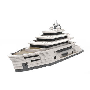 Кросс-бордерная модель MOC-154458 большая суперлюксовая яхта, набор для сборки из 4188 деталей