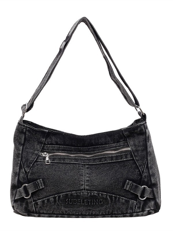 Bolsa de denim retro lavada en agua para mujeres 2026 nuevo estilo transfronterizo ocio simple hombro brazo bolso de viaje image 6