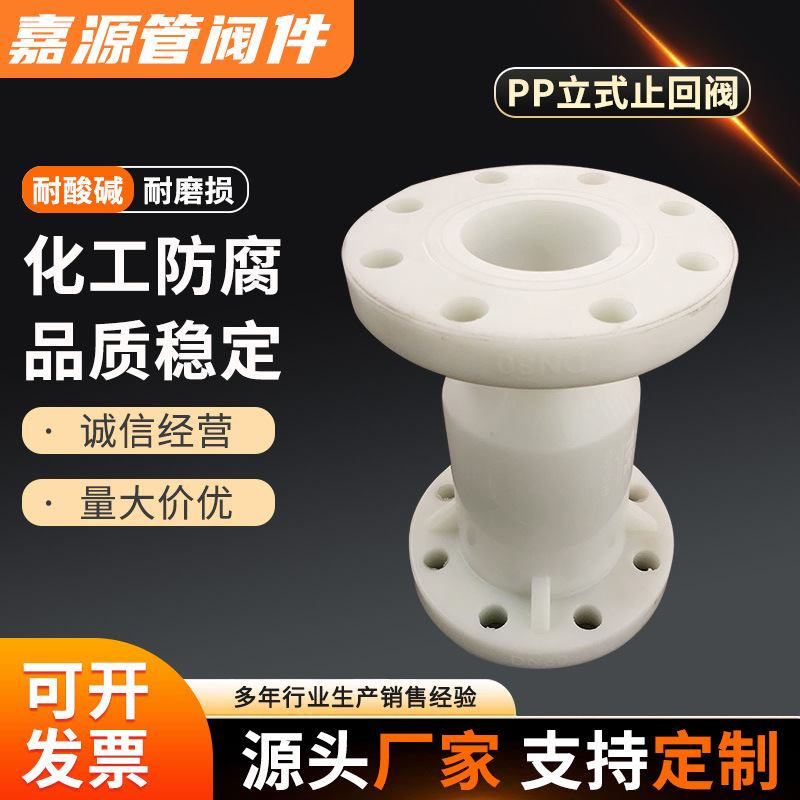 国标pp立式止回阀frpp法兰逆止阀单向阀化工管道全塑阀门防腐耐酸