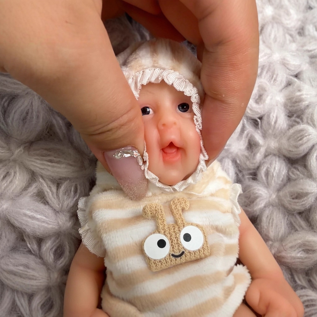 15 cm caracol pegatinas lapin Q bala sólida simulación de silicona muñeca renacimiento para niños Navidad sólida silicona