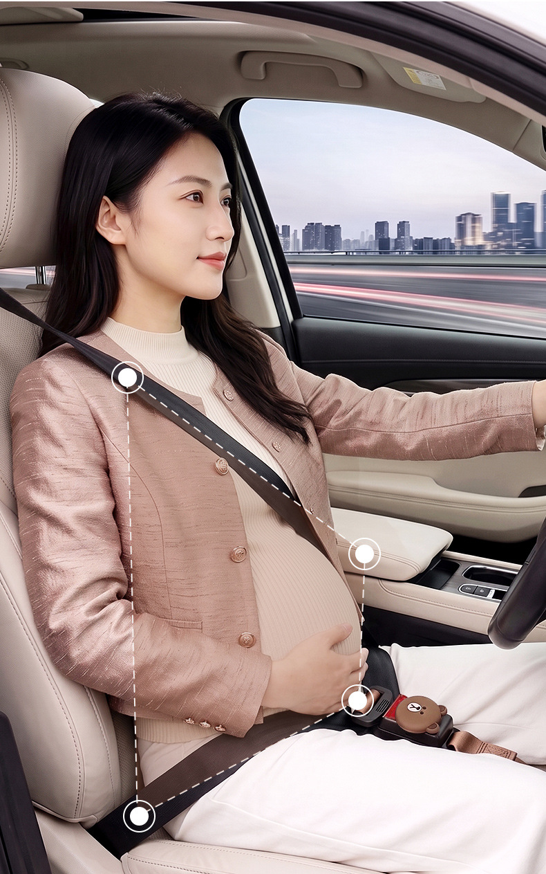 Pregnancy safety belt for cars, specifically designed for late pregnancy, prevents abdominal constriction, suitable for driving, passenger seats, and car rides, provides abdominal support and anti-col