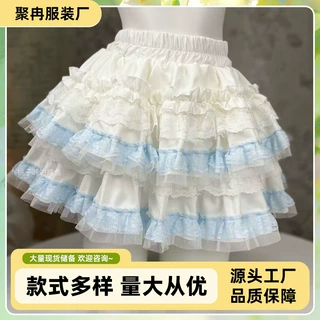 显瘦芭蕾甜美蛋糕小个子新款蕾丝半身裙高腰蓬蓬裙短裙一件代发