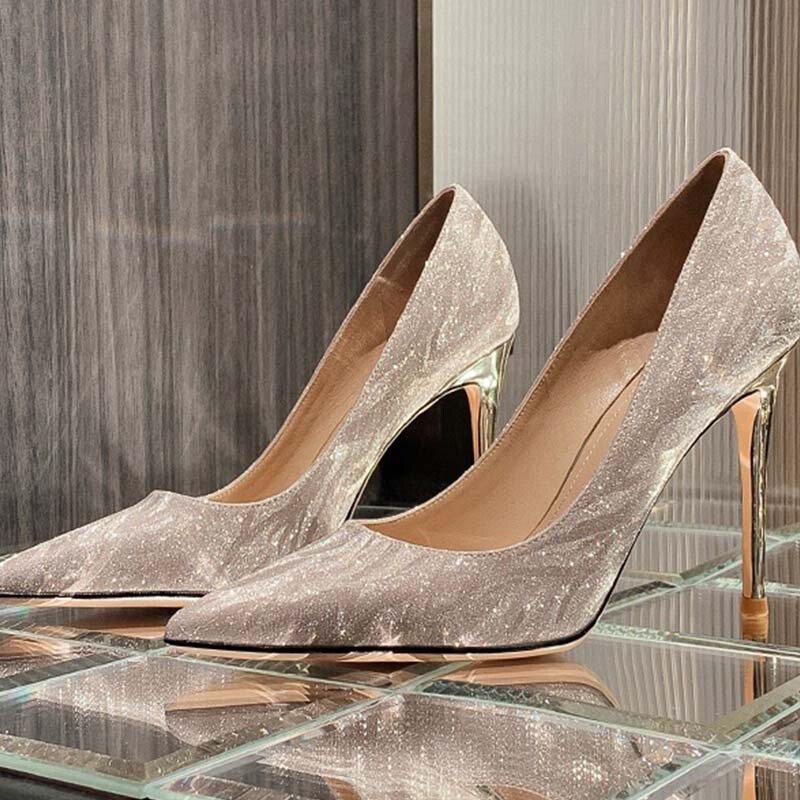 Wedding shoes Xiuhe wedding dress two-way wear 2023 new crystal bridal high heels women's not tired feet chunky heel pregnant women can wear
