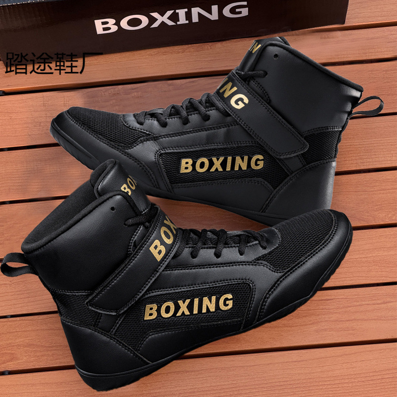 Hot-Selling Professional Boxing Shoes, Men's Wrestling Shoes, High-Top Martial Arts Competition Fighting Training Shoes, Fitness Sanda Shoes, Muay Thai Boxing Shoes