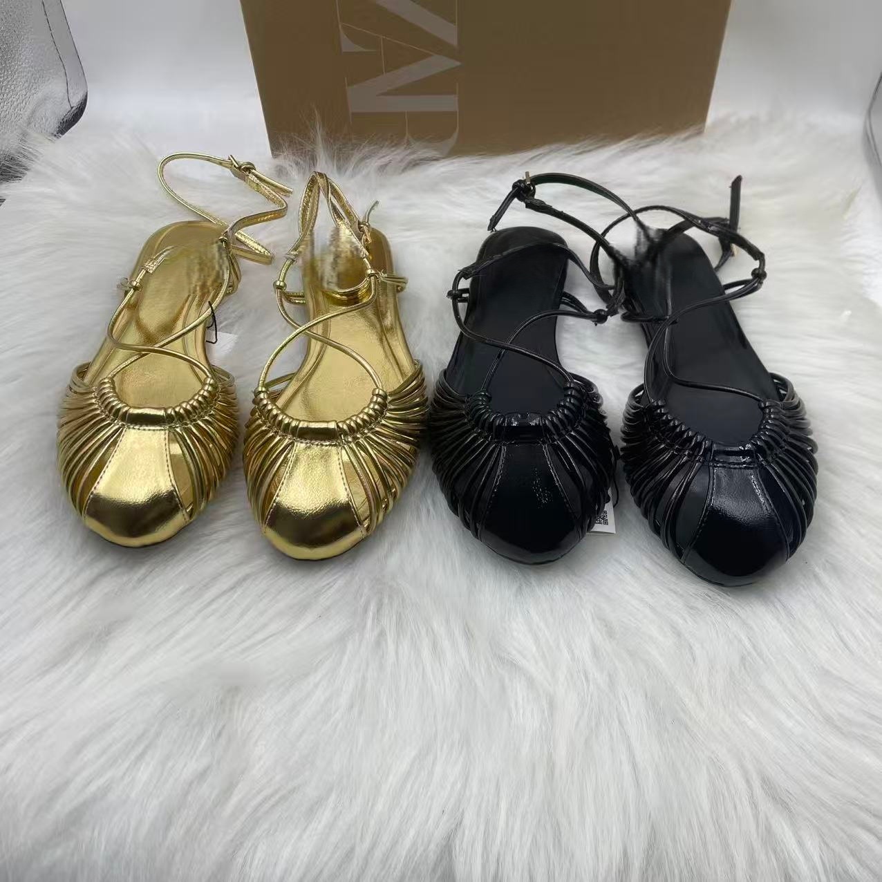 Za's 2025 New Women's Shoes: Low-Heeled, Elegant Socialite High Heels with Closed-Toe, Shallow Mouth, and Back Strap Design