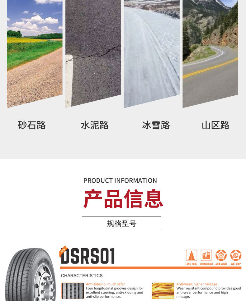 Double Star Tire 295/80R22.5 Vacuum Tire DSRS01 Pattern Automobile Commercial Tire