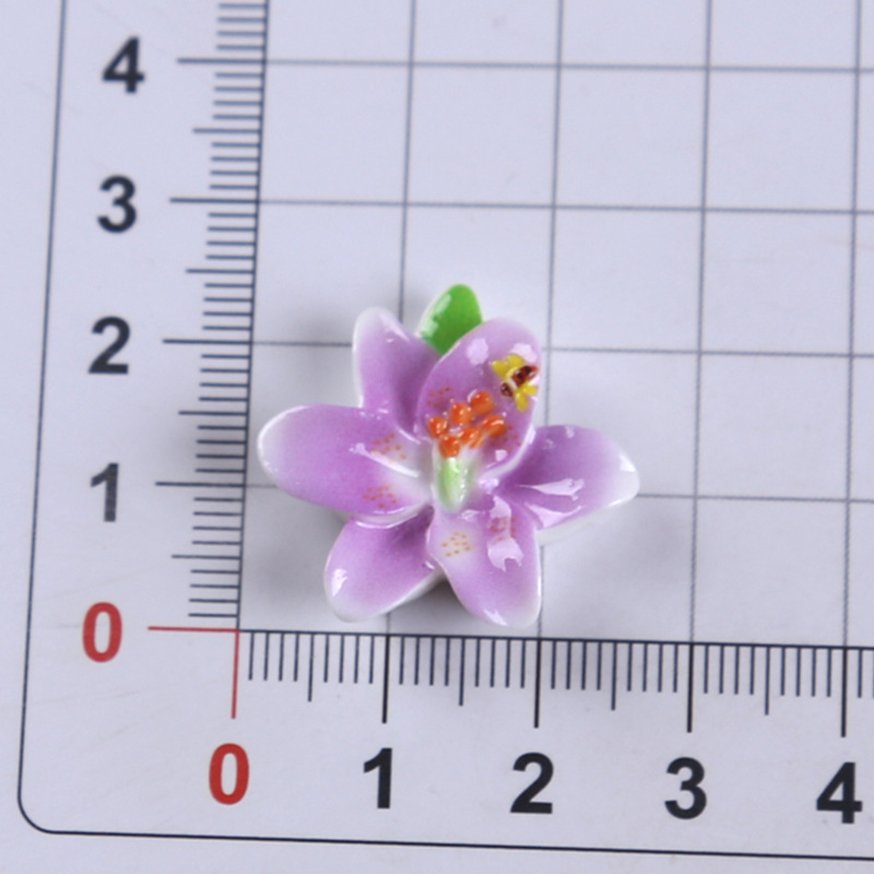 彩色百合花卡通diy饰品配件奶油胶树脂小配件手工发夹材料包批发|undefined