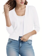 N 35691 Simple Knit Cardigan Short Jacket ��Լ��֯����