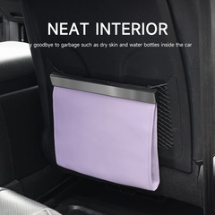 メーカーは車載皮革ゴミ袋ledランプ磁気吸引スイッチ車載ゴミ箱シートのバック収納袋を供給している