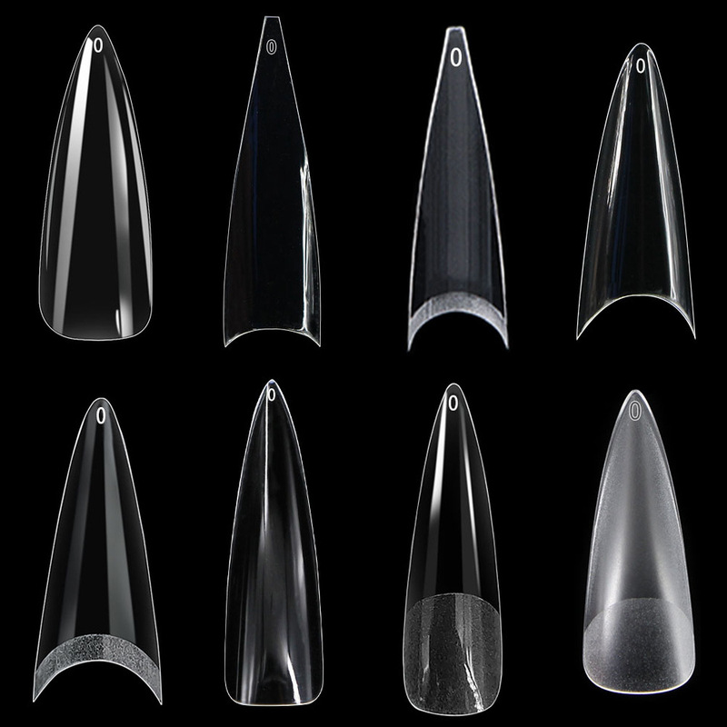 Cross-border Hot Sale Full Covered Manicure Pieces High Heeled Pointed 550 Pieces Boxed Non-marking Full Sticker Manicure Extension Finger