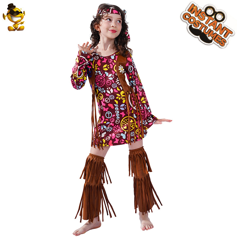 Hippie transfronterizo retro vestido de las mujeres hip hop stage wear ropa de rendimiento ropa de cosplay ropa de fiesta