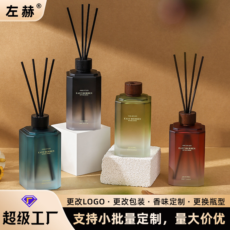 500ML四方香薰瓶经典无火藤条挥发瓶精油扩香玻璃高级感家用持久|undefined