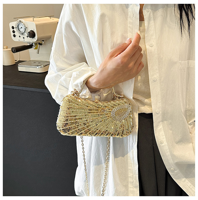 All Seasons Season Women's Gender Diamond Design PVC Solid Color Sequins Square Evening Bags