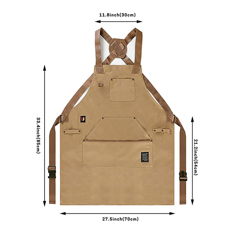 FUENTE Fábrica de lona engrosada delantal sin mangas correa ajustable carpintería electricista jardinería ropa de trabajo delantal al por mayor