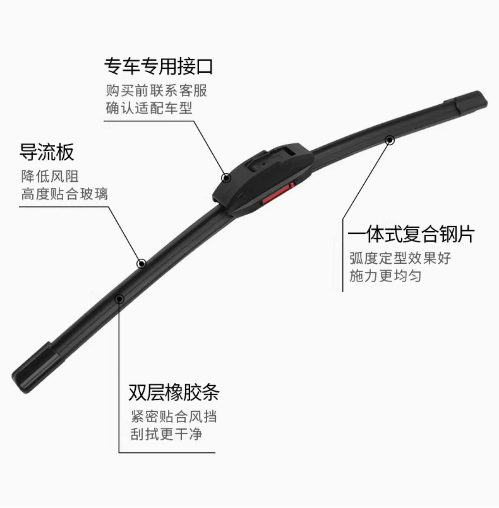 Suitable for Nezha V wiper blades, 2020 model, 2021 special, 2022 frameless, 2022 dual rubber strip wipers, original factory silent