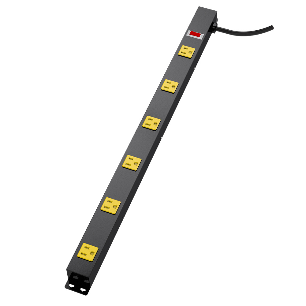 美标铁壳插座美式机柜插线板带开关加拿大cETL认证